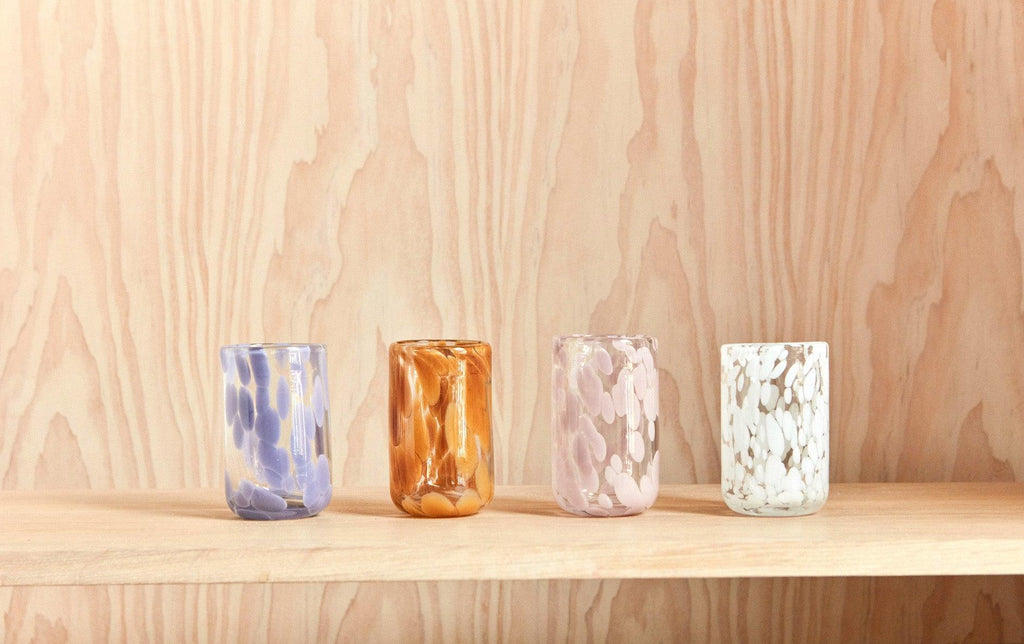 Drikkeglas - Jali Glass - OYOY Living Design - Ø6,8 x H10,5 cm - Amber - no beige