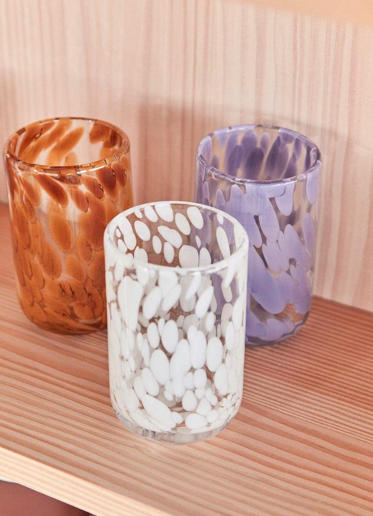 Drikkeglas - Jali Glass - OYOY Living Design - Ø6,8 x H10,5 cm - Purple - no beige