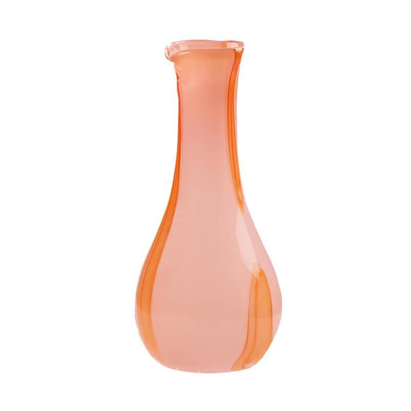 Karaffel / Vase - Kodanska - Flow Carafe - H 29 x D 13 cm - 1,2 L - Pink with Red Stripes - no beige