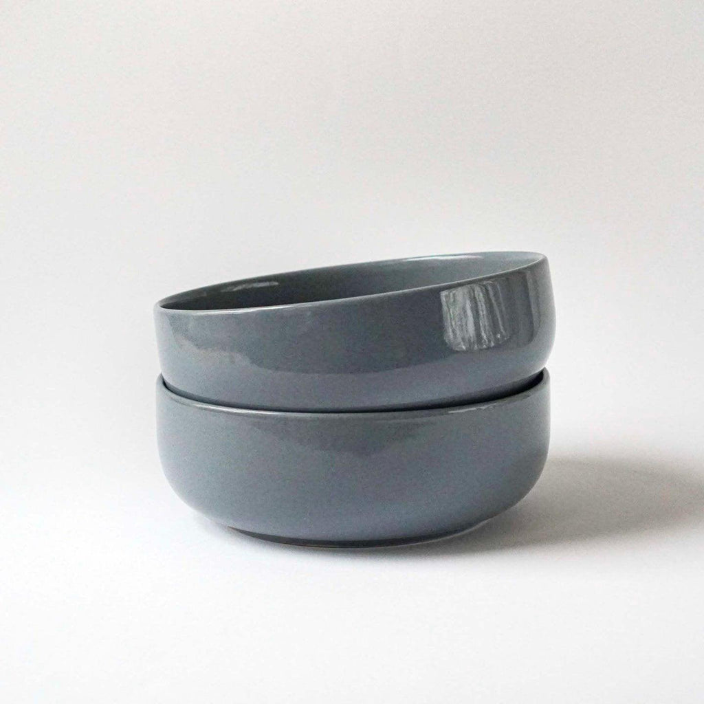 Keramik skål - 16 cm Hollyhock - indre Ceramics - Fjord Blue - 600 ml - no beige