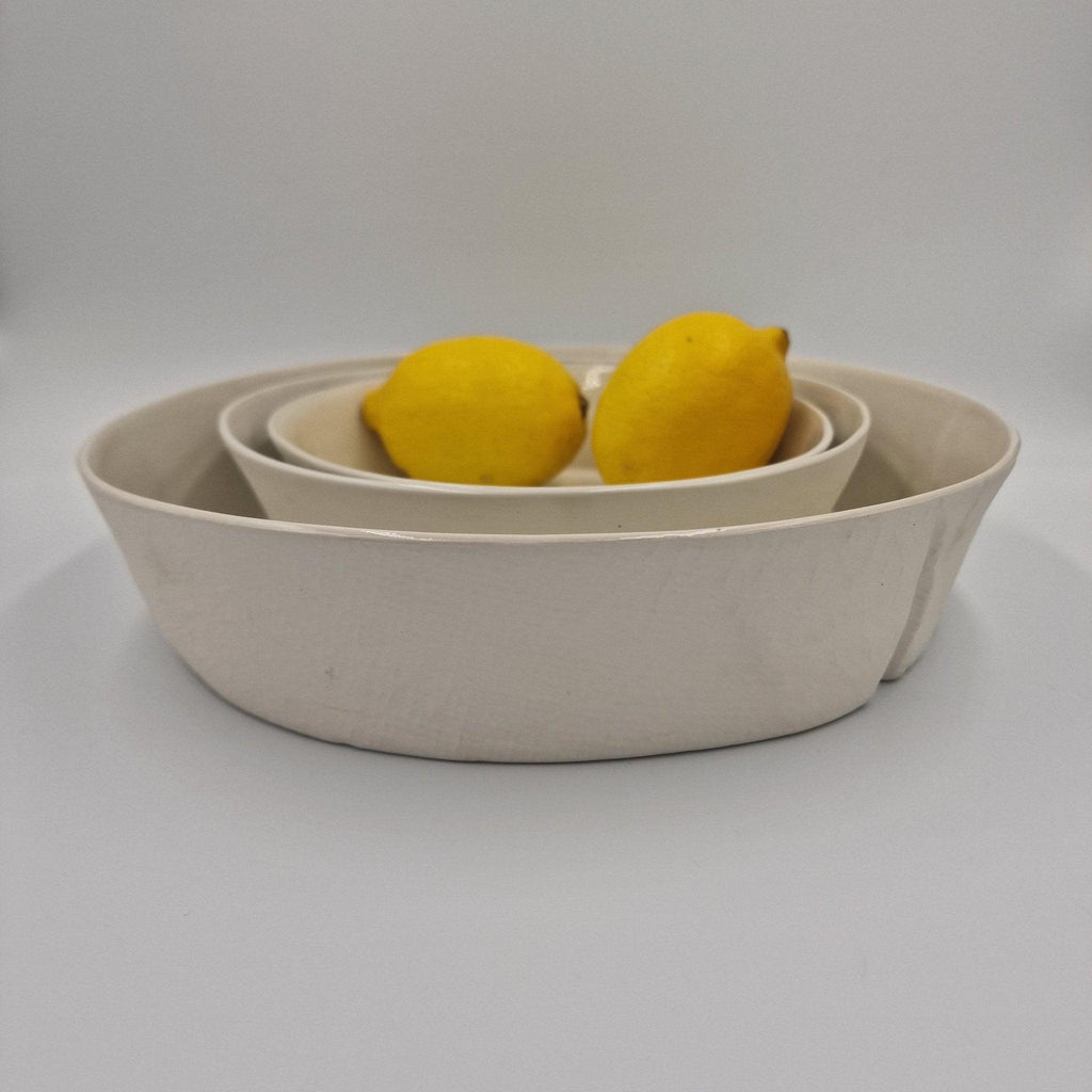 Keramik Skåle - Sæt á 3 stk. - LO Tableware - CHALK BOWLS - White - no beige