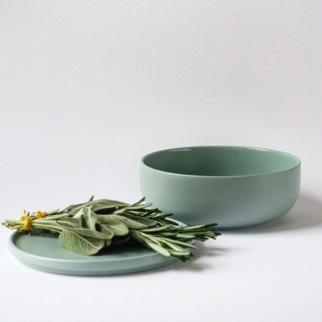 Keramik tallerken | Låg til Skål - Dia. 16 cm - indre Ceramics - Sage Green - no beige