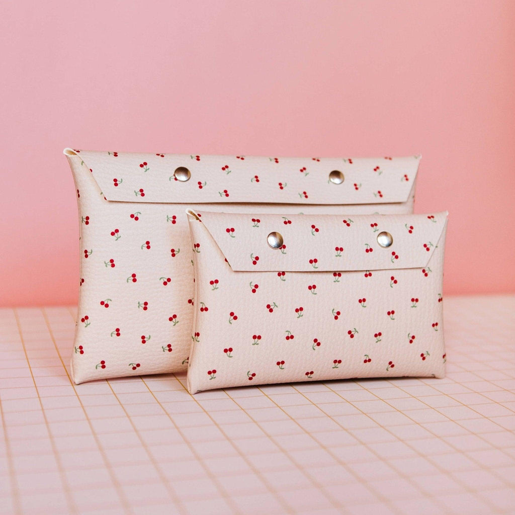 Kosmetikpung | Clutch - Cherries Nude cases - ECKE - Kirsebær print - no beige