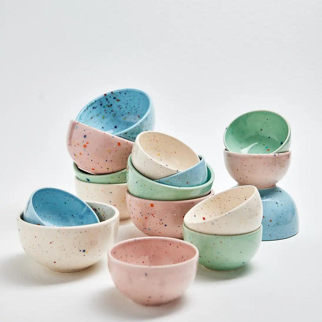 Lille keramik skål - egg back home - Party mini Bowl - dia. 10 cm - Party Blue - no beige