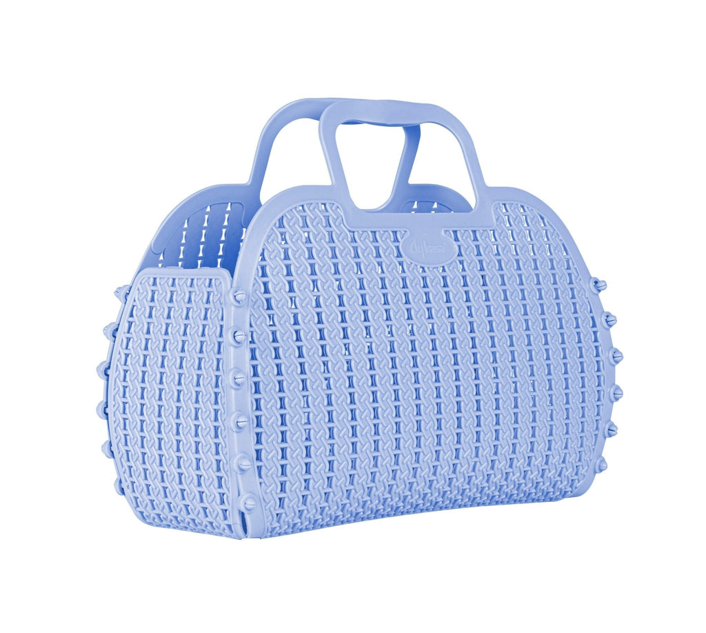 Lille retro strandtaske - Aykasa - Foldbar Mini Taske - Baby Blue - no beige