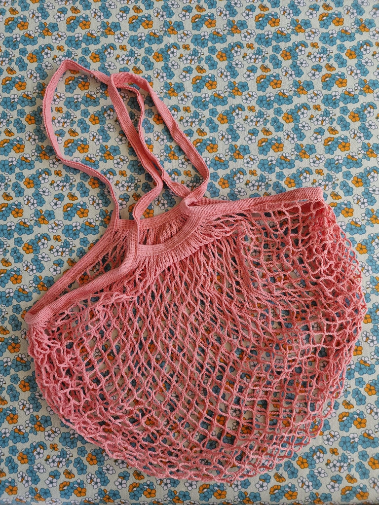 Mesh shopping bag Long handles - Living by Colors - Coral - no beige
