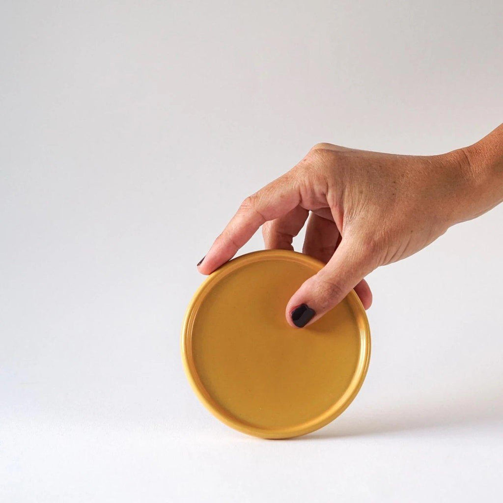 mini Keramik Tallerken | Låg til skål - Dia. 10,5 cm - indre Ceramics - Late Summer Yellow - no beige