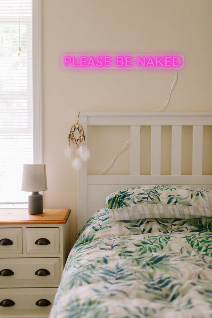 Neon LED skilt - Candyshock - Please Be Naked - no beige