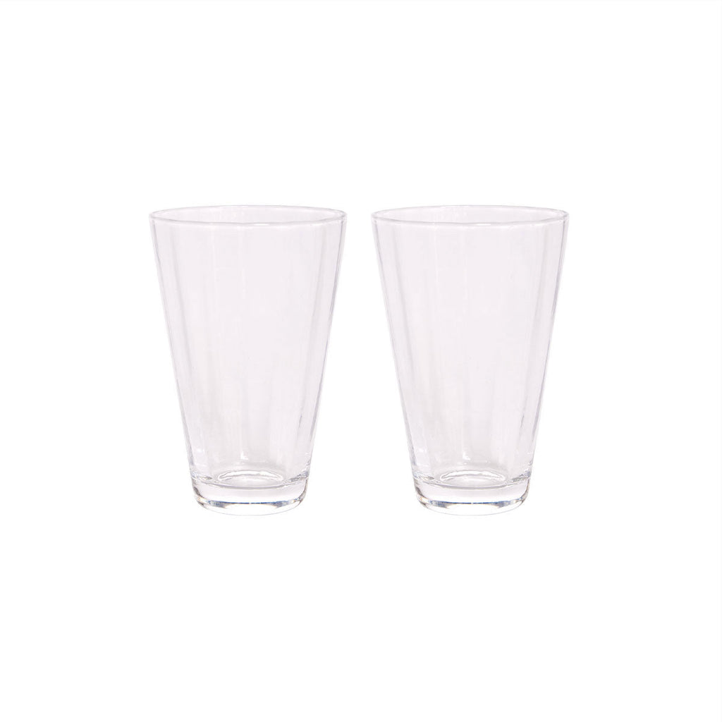 OYOY LIVING Yuka Groove Glas - Pakke med 2 - no beige