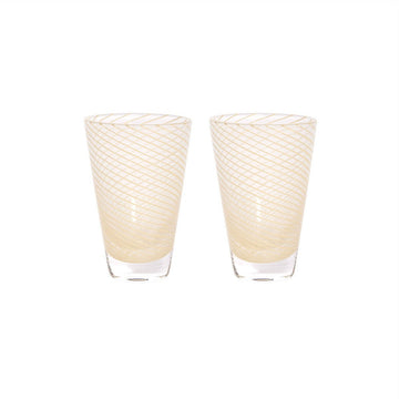 OYOY LIVING Yuka Swirl Glas - Pakke med 2 - no beige