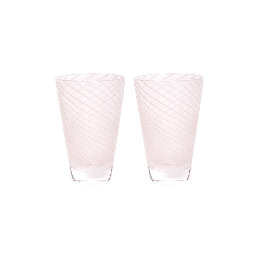 OYOY LIVING Yuka Swirl Glas - Pakke med 2 - no beige