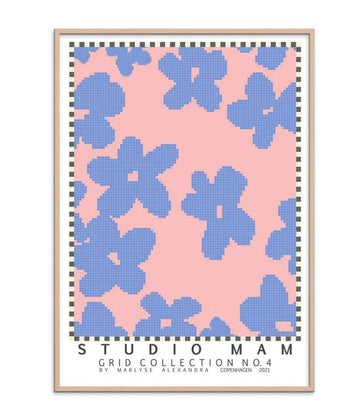 Plakat - Grid Collection — No 4 Cornflower - Studio MAM - no beige