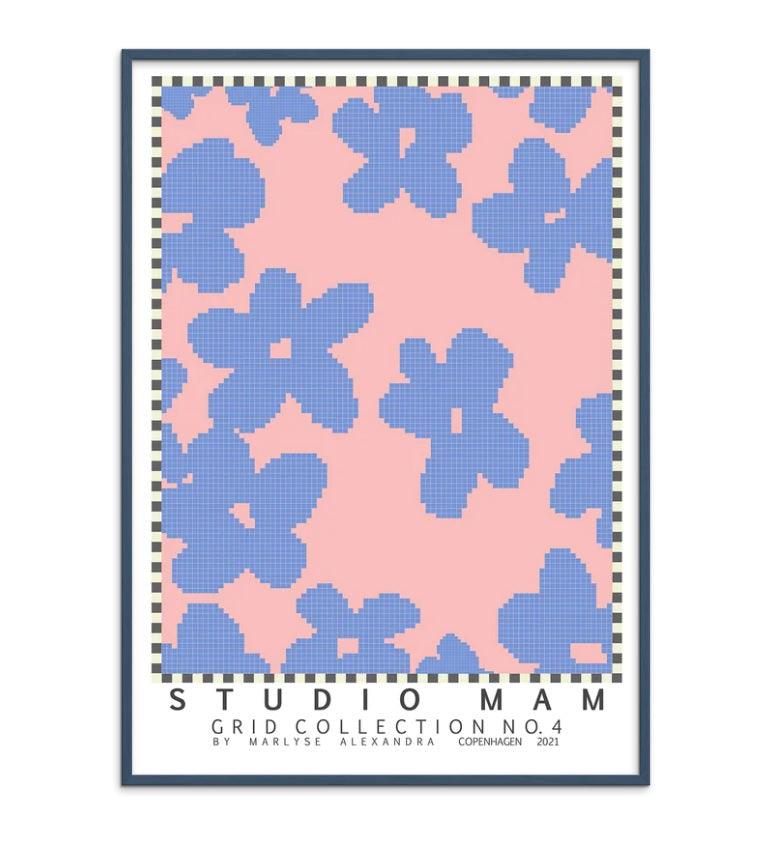 Plakat - Grid Collection — No 4 Cornflower - Studio MAM - no beige