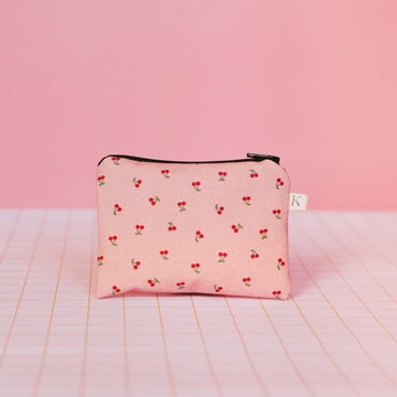 Pung | Kortholder - Cherries Pink Purse - ECKE - 11 x 8 cm - Kirsebær print - no beige