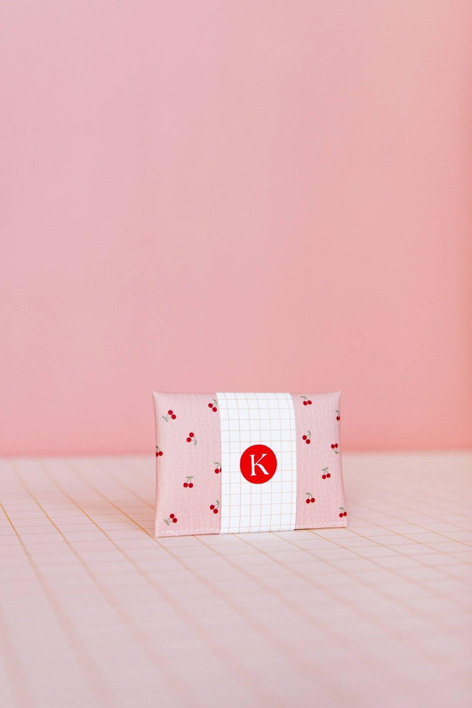 Pung | Kortholder - Cherries Pink Wallet - ECKE - 10 x 7 cm - Kirsebær print - no beige