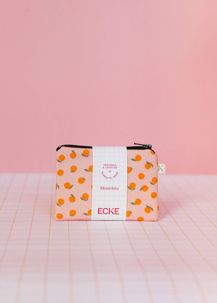 Pung | Kortholder - Orange Pink Purse - ECKE - 11 x 8 cm - Appelsin print - no beige