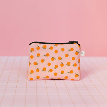 Pung | Kortholder - Orange Pink Purse - ECKE - 11 x 8 cm - Appelsin print - no beige