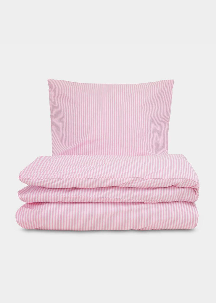Sekan Studio Blank x Sekan - Bomuldspercale sengesæt - Pink strib - no beige