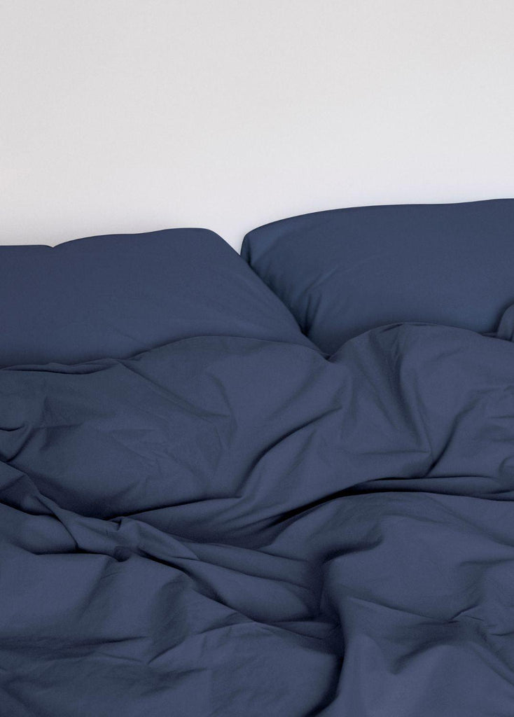 Sekan Studio Bomuldspercale sengesæt - Marineblå - no beige