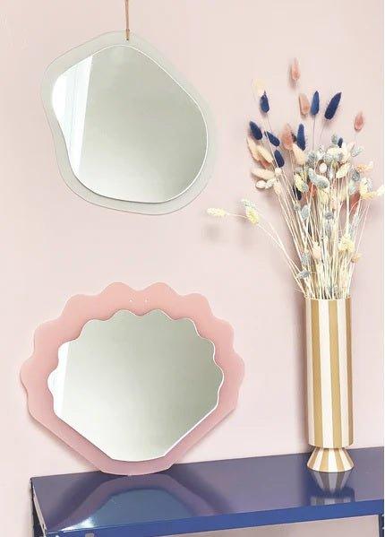 Spejle i Akryl - Soft Pink Sea Shell || Soft Mint Amorph - Nynne Rosenvinge - no beige