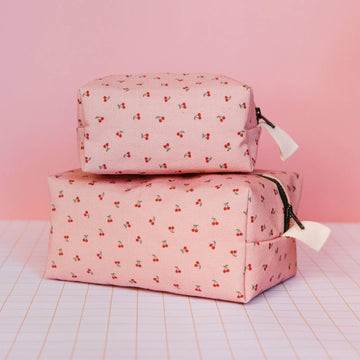 Toilettaske | Kosmetikpung - Cherries Pink Vanity Case - ECKA - Kirsebær print - no beige